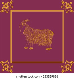 Vector illustration of goat, symbol of 2015 on the Chinese calendar