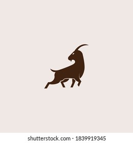 vector illustration of a goat turning its head for an icon or logo