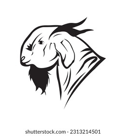 Vector illustration of Goat's head, icon and graphic design, suitable for logo, web and application