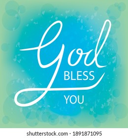 Vector Illustration God Bless You Text Stock Vector (Royalty Free ...