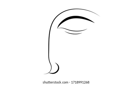 vector illustration of a God budha. outline  draw.