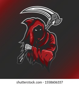 Vector illustration god of a death logo with a sickle