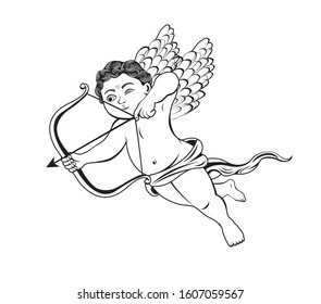 Vector illustration of god of love, Cupid 