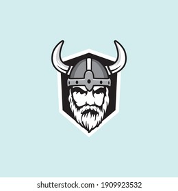 Vector illustration of God Odin Viking with Helmet, 
Armor on the White background. Hand-drawn illustration 
for mascot sport logo badge label sign poster 
emblem patch t-shirt printing. Vector Logo
