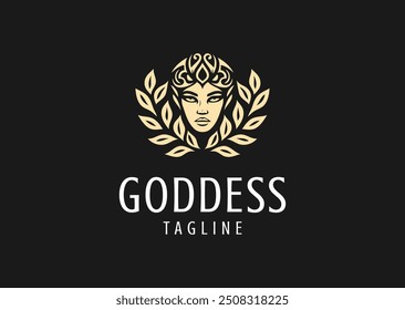 Vector illustration of Goddess of Beauty Logo Design