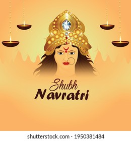 Vector illustration of Goddess durga for happy navratri
