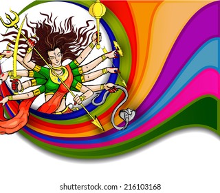 vector illustration of goddess Durga for Happy Dussehra