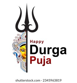Vector illustration of goddess durga for happy navratri design template.
