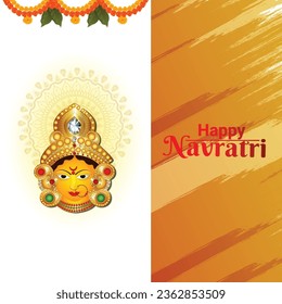 Vector illustration of goddess durga for happy navratri