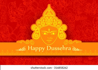 vector illustration of goddess Durga for Happy Dussehra