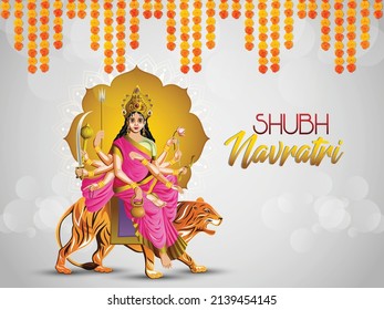 Vector illustration of goddess for happy navratri