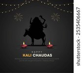 Vector illustration of Goddess Kali Chaudas celebration Template Design