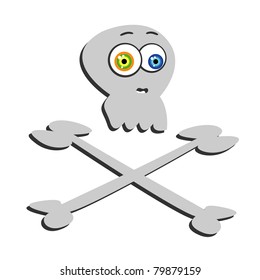Vector illustration of goggle eyed Jolly Roger