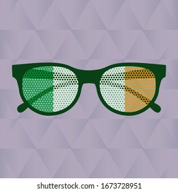 Vector illustration Goggles for St. Patrick's Day celebration. Usable mask for processing photos from a carnival or a party. EPS 10