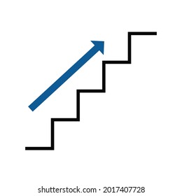 Vector illustration of going upstairs symbol.