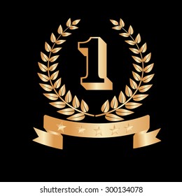 Vector illustration of gold award