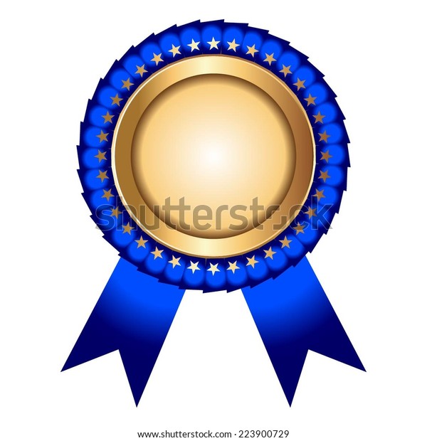 Vector Illustration Gold Award Medal Blue Stock Vector (Royalty Free ...