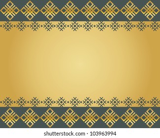 Vector illustration gold background of ethnic design.