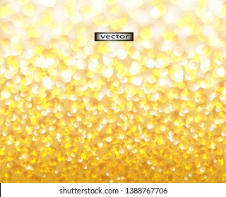 Vector illustration of gold background of sequins textured gold crumb of particles one-sided