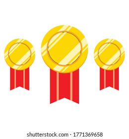ilustración vectorial de una insignia de oro con fondo blanco