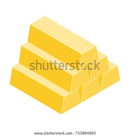 Vector illustration gold bar symbol, sign. Goldbar finance icon