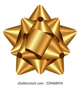 Vector Illustration Of Gold Bow