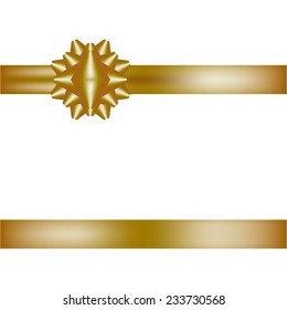 Vector illustration of Gold bow on a white background