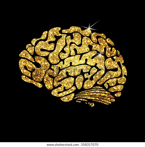 Vector Illustration Gold Brain Icon Creative Stock Vector Royalty Free Shutterstock