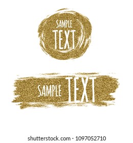 Vector illustration gold brush stroke 