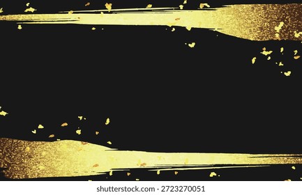 Ilustração vetorial de traçados de pincel dourado em um plano de fundo preto