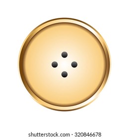 Vector illustration of Gold button on a white background.