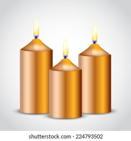 Vector illustration of gold candles