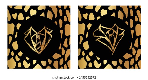 Vector Illustration of Gold Card, Poster and Wallpaper of Man Suit or Necktie Icon or Drawing. Graphic Design For Background, Template, Decoration and More.