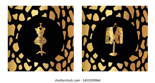 Vector Illustration of Gold Card, Poster and Wallpaper of Fashion Mannequin Icon or Drawing. Graphic Design For Background, Template, Decoration and More.