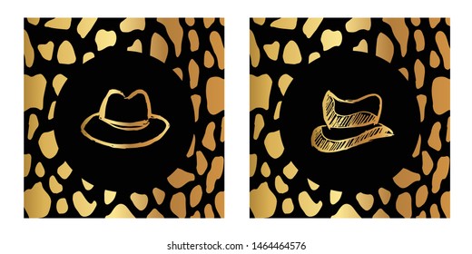 Vector Illustration of Gold Card, Poster and Wallpaper of Cap or Hat Icon or Drawing. Graphic Design For Background, Template, Decoration and More.