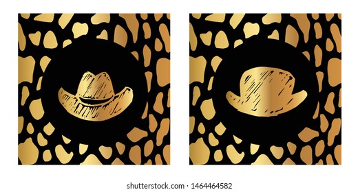 Vector Illustration of Gold Card, Poster and Wallpaper of Cap or Hat Icon or Drawing. Graphic Design For Background, Template, Decoration and More.