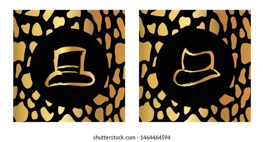 Vector Illustration of Gold Card, Poster and Wallpaper of Cap or Hat Icon or Drawing. Graphic Design For Background, Template, Decoration and More.