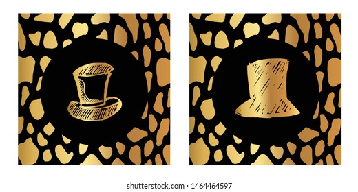 Vector Illustration of Gold Card, Poster and Wallpaper of Cap or Hat Icon or Drawing. Graphic Design For Background, Template, Decoration and More.