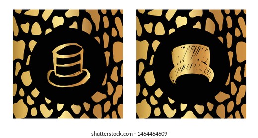 Vector Illustration of Gold Card, Poster and Wallpaper of Cap or Hat Icon or Drawing. Graphic Design For Background, Template, Decoration and More.