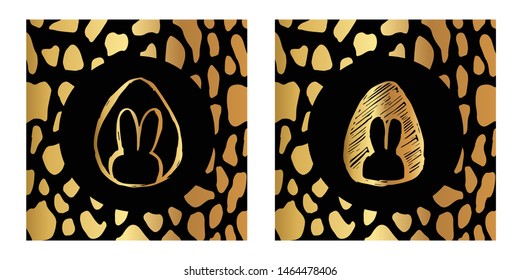 Vector Illustration of Gold Card, Poster and Wallpaper of Easter Egg Icon or Drawing. Graphic Design For Background, Template, Decoration and More.