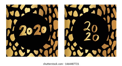 Vector Illustration of Gold Card, Poster and Wallpaper of 2020 Icon or Drawing. Graphic Design For Background, Template, Decoration and More.