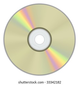 Vector illustration gold CD disk for used in design. Print version