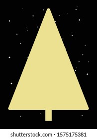 vector illustration of Gold Christmas tree