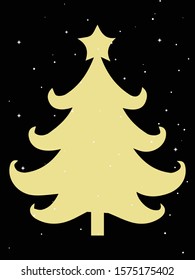 Vector Illustration Gold Christmas Tree Stock Vector (Royalty Free ...