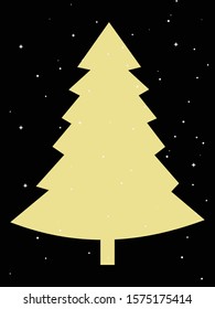 vector illustration of Gold Christmas tree