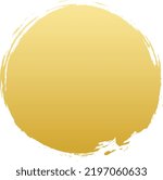Vector illustration of a gold circle drawn with a brush.