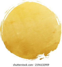 Vector illustration of a gold circle drawn with a brush.