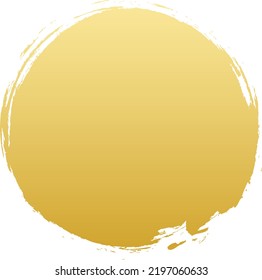 Vector illustration of a gold circle drawn with a brush.