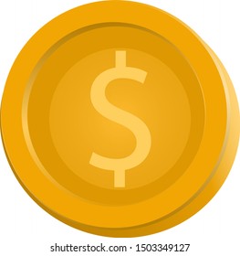 Vector illustration of a gold coin.