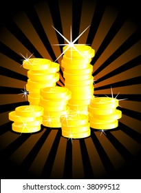 vector illustration of gold coins